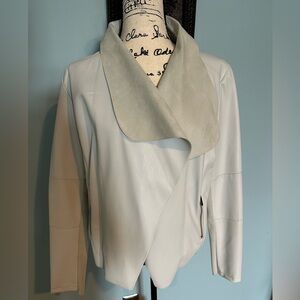 Women's Light Blue Faux Leather Jacket